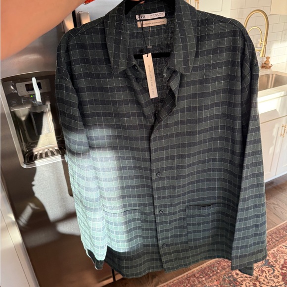 Zara plaid fleece button down shacket NWT - Picture 2 of 12